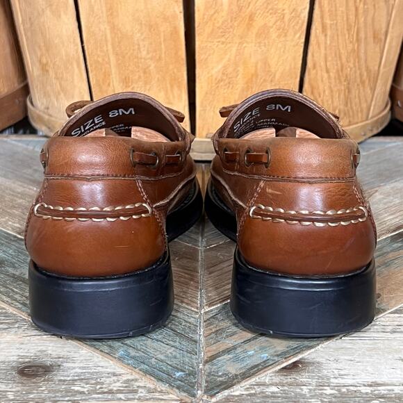 Brown Shoe Sundance Kiltie Tassel Brown Leather Slip-On Comfort Loafers Mens 8 - Picture 6 of 11